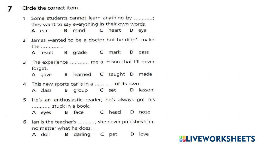 School-Revision Test