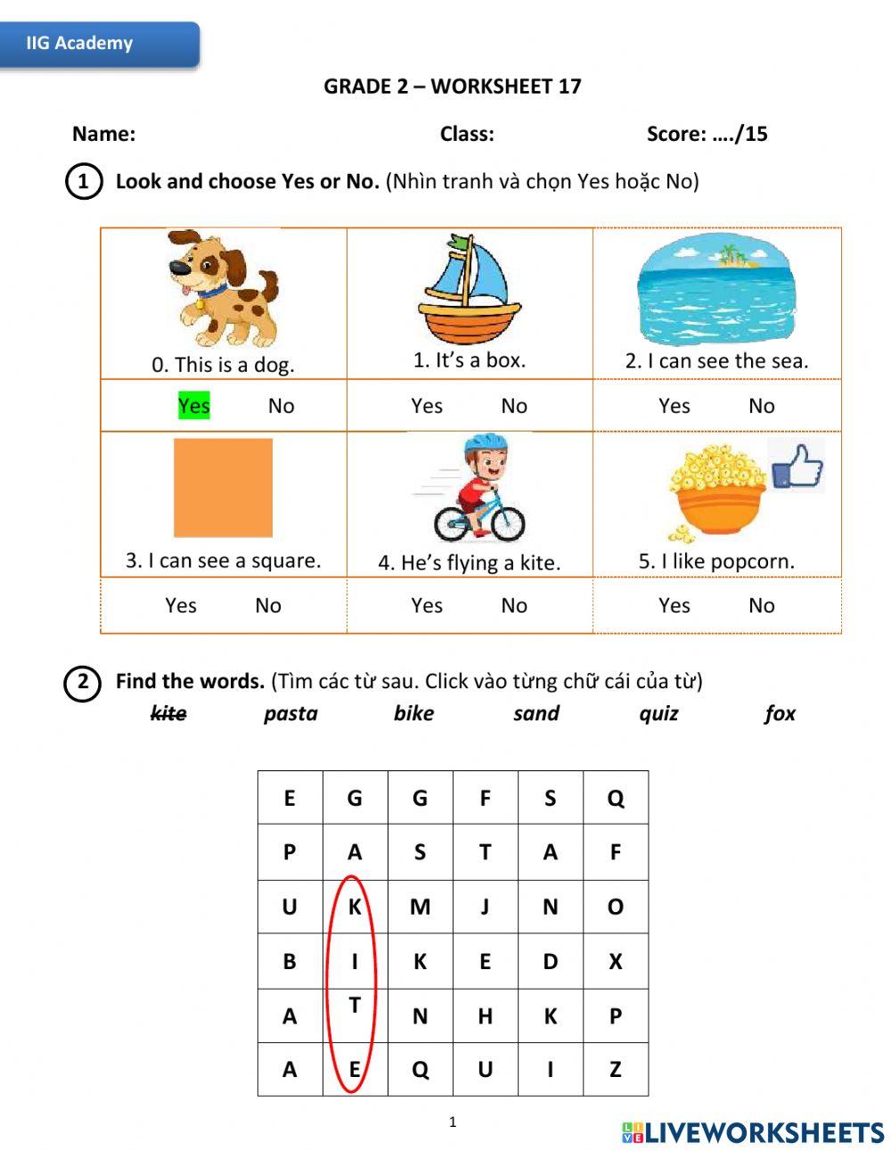 IIG-Grade 2-Worksheet 17