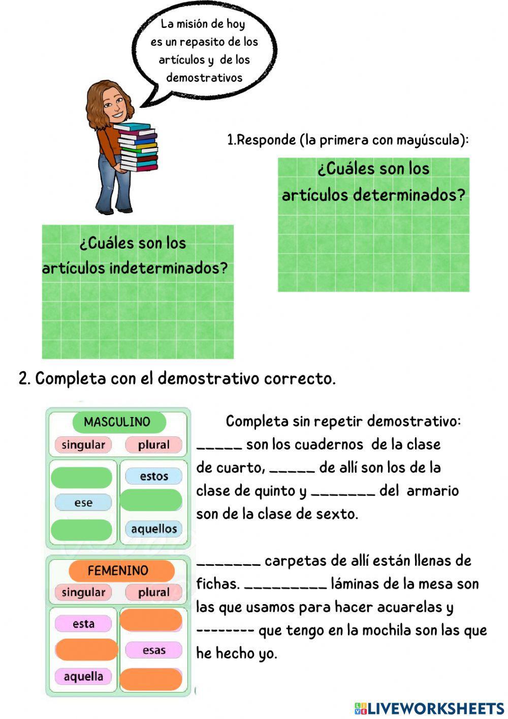 Artículos y demostrativos
