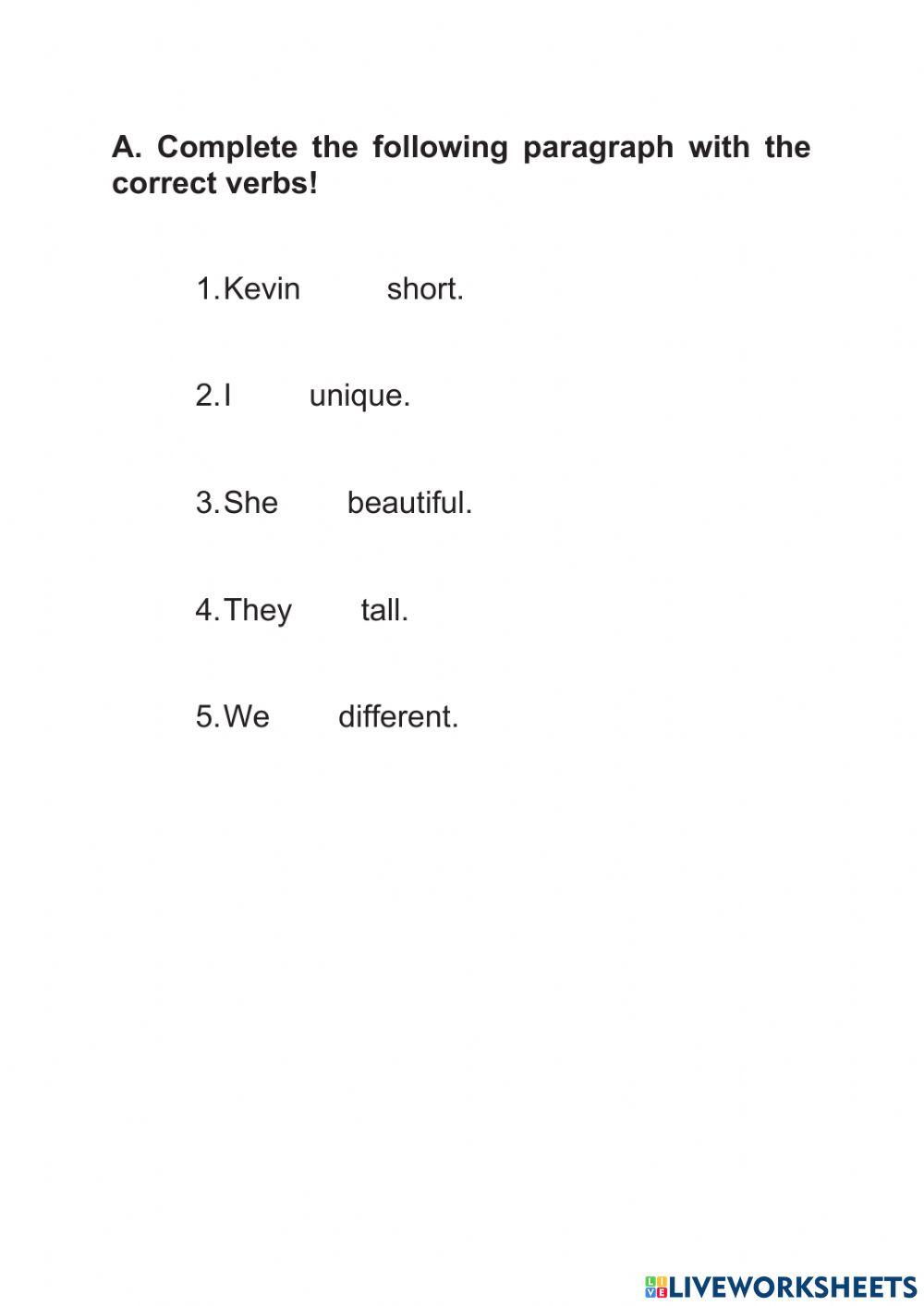 To be verbs exercise 2653421 hellokevin