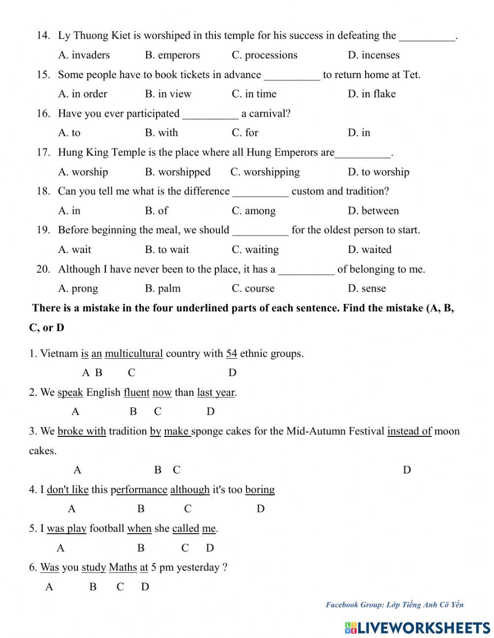 Y8 Vocab & Grammar - Review