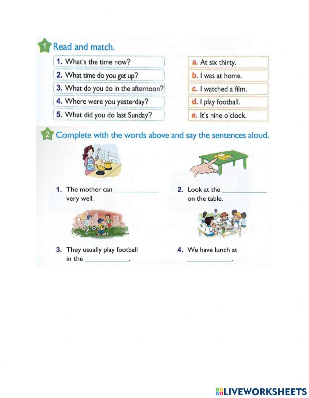 Tiếng Anh 4 Unit 11- Lesson 1