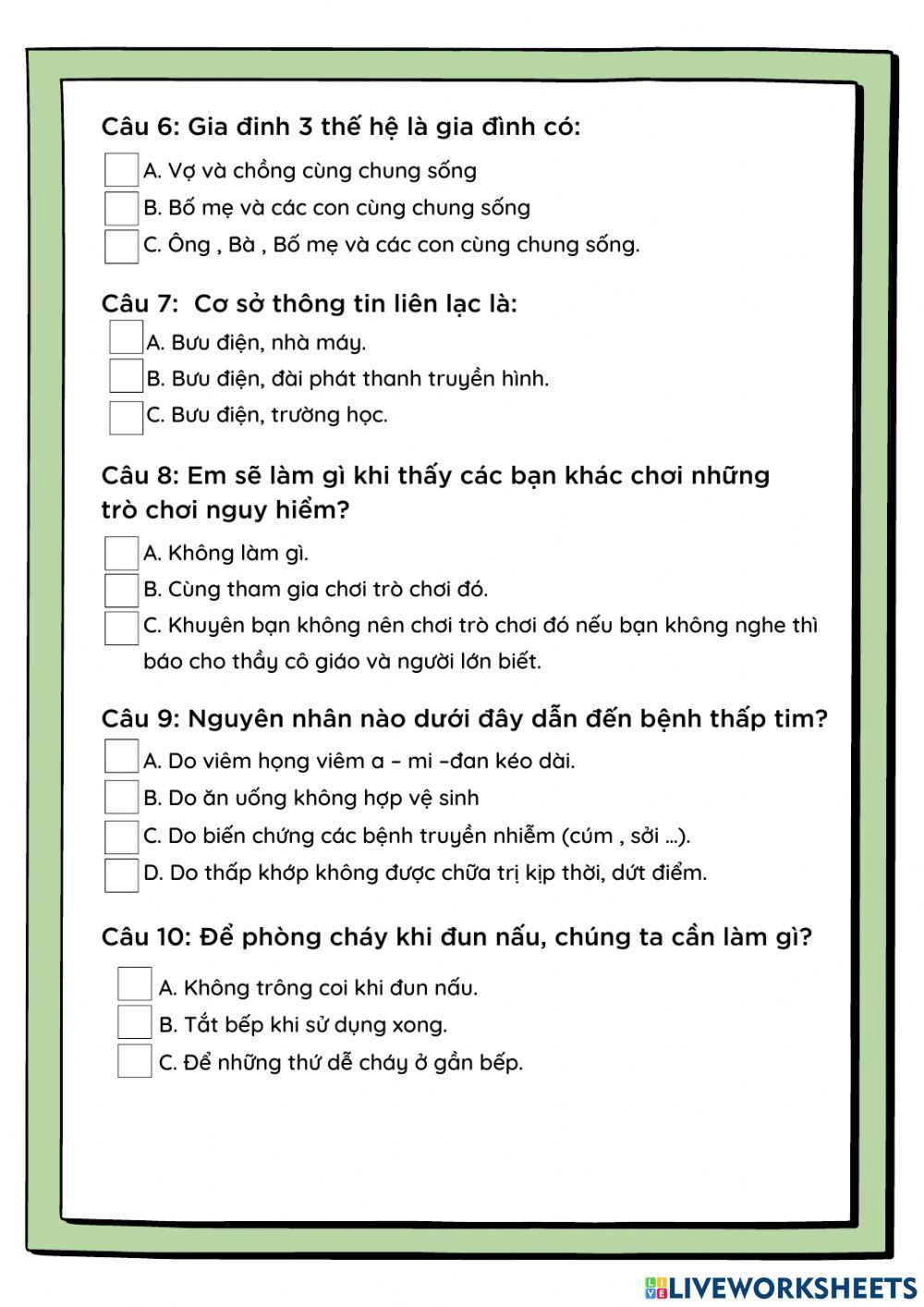 Tự nhiên xã hội 3 - HK1
