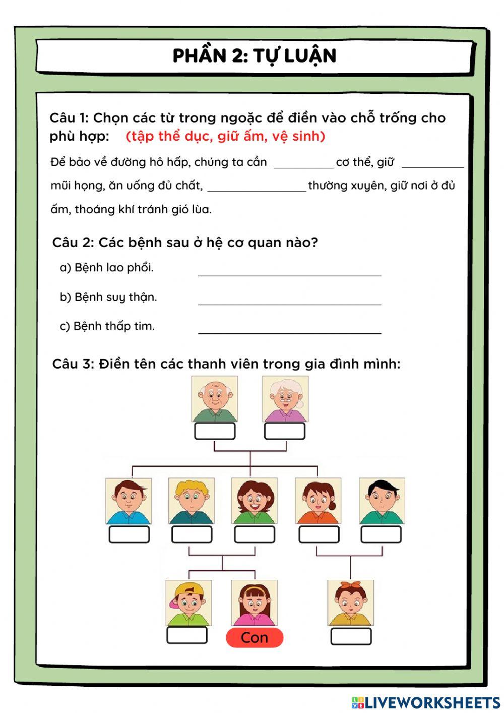 Tự nhiên xã hội 3 - HK1