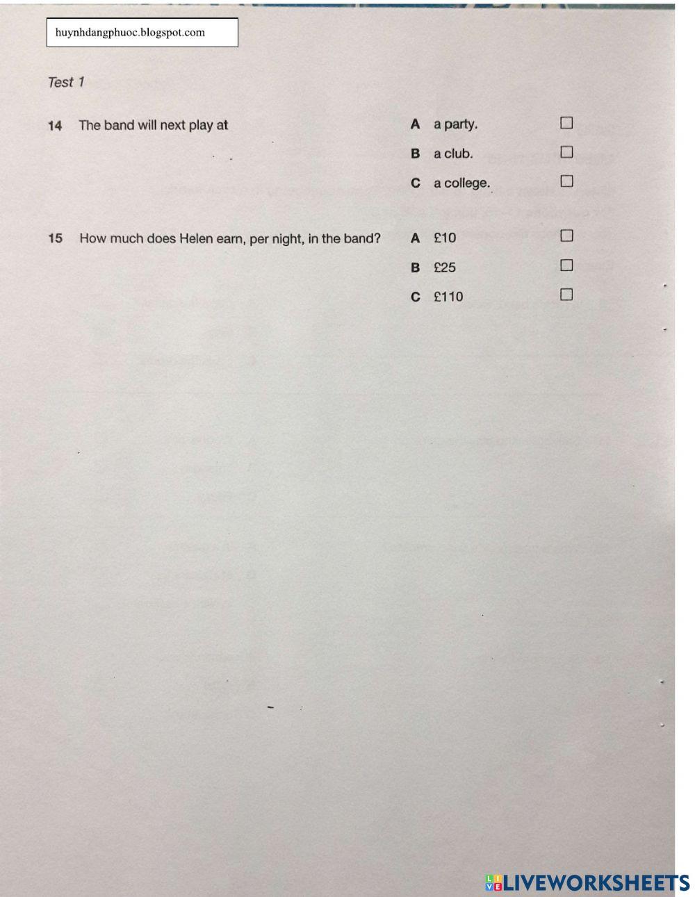 KET 5.1 - Listening 1