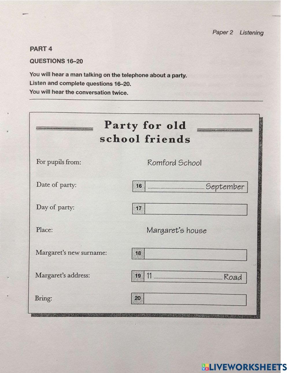 KET 5.1 - Listening 1