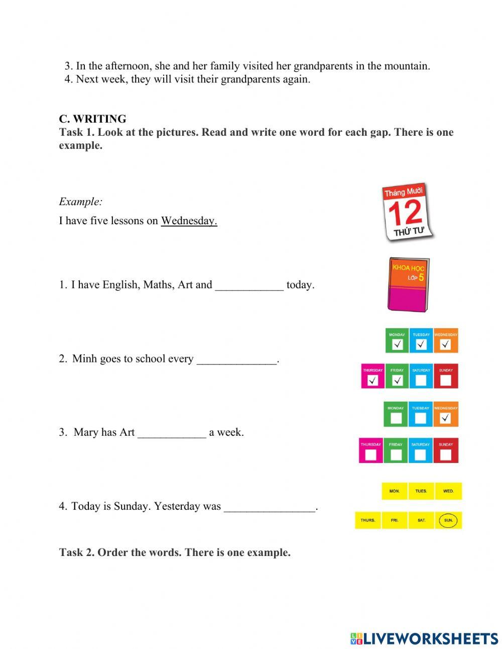 First term exam for class 5 - test 2