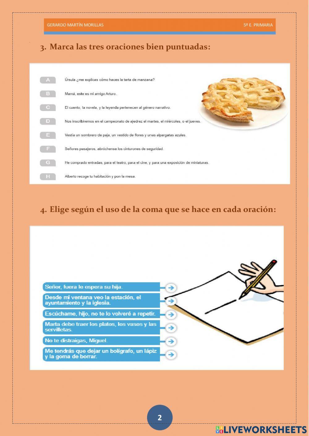 Taller de ortografía. Ficha 10.