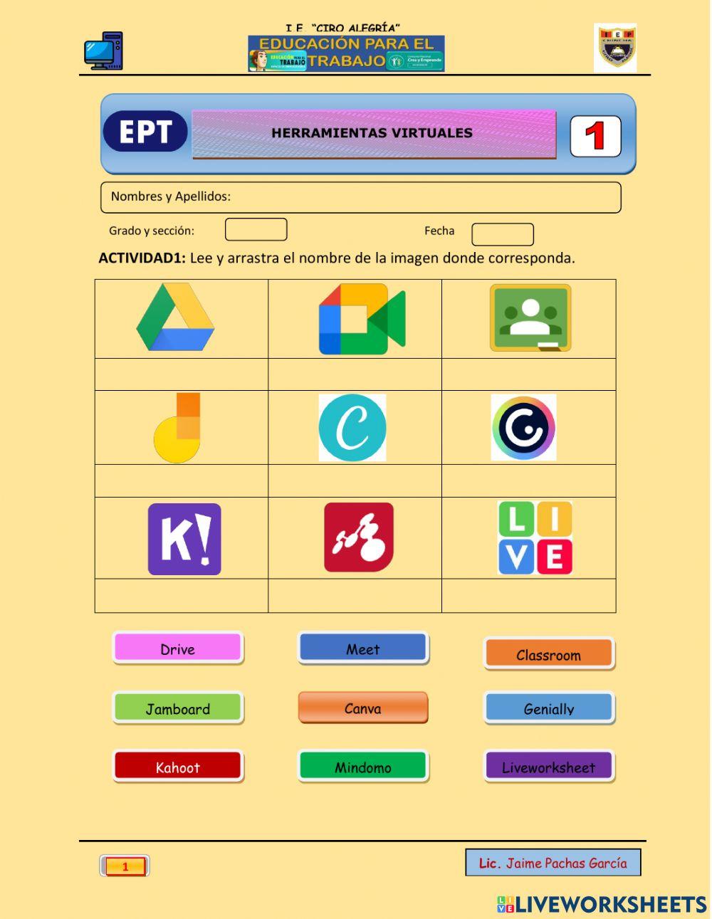 Trabajo de fichas interactivas