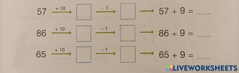 Sumar-n’hi 9 a nombres de dues xifres