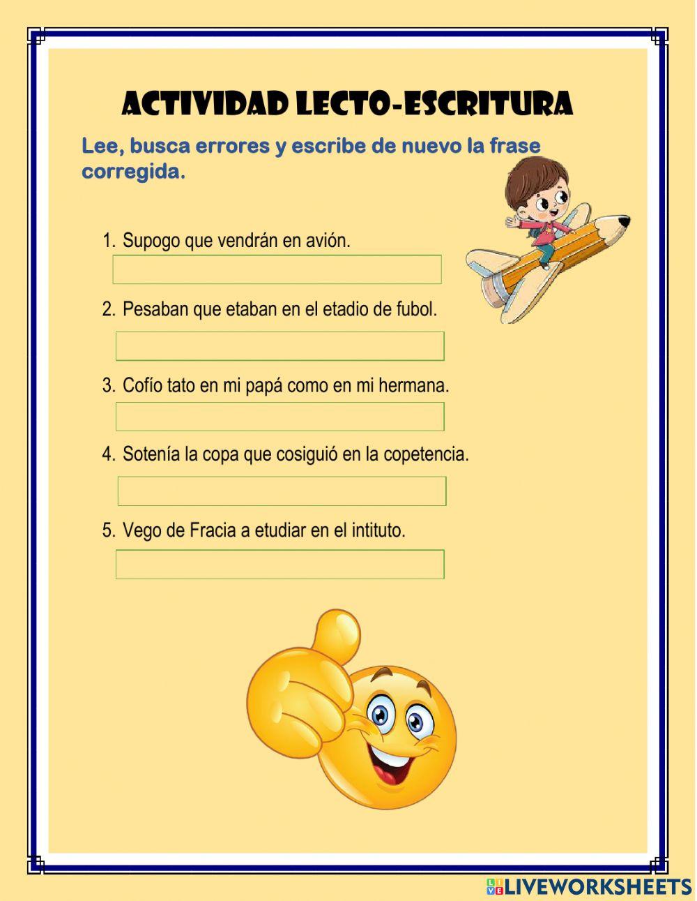 Actividad de lecto escritura