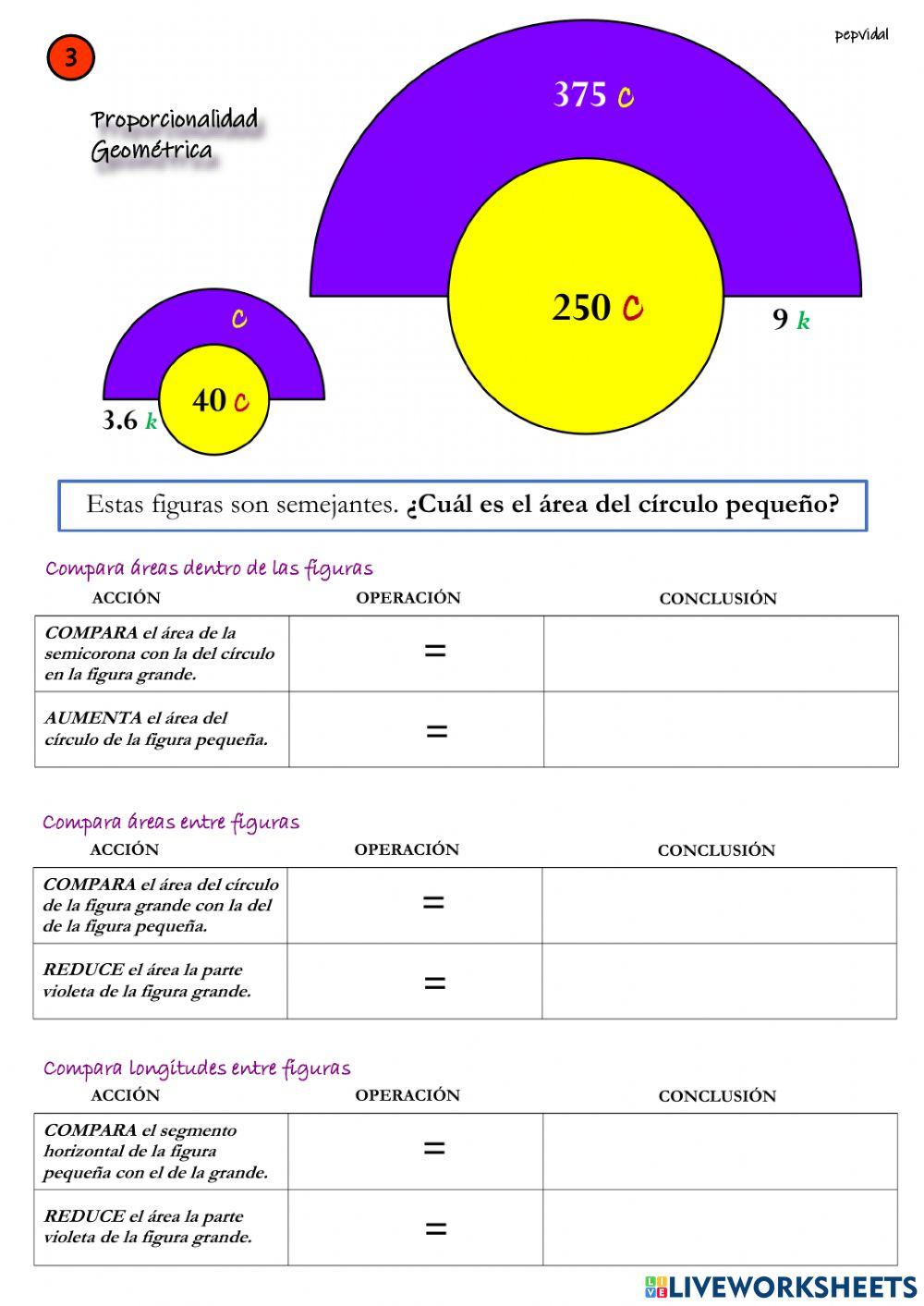 Proporcionalidad relación longitud-área B3