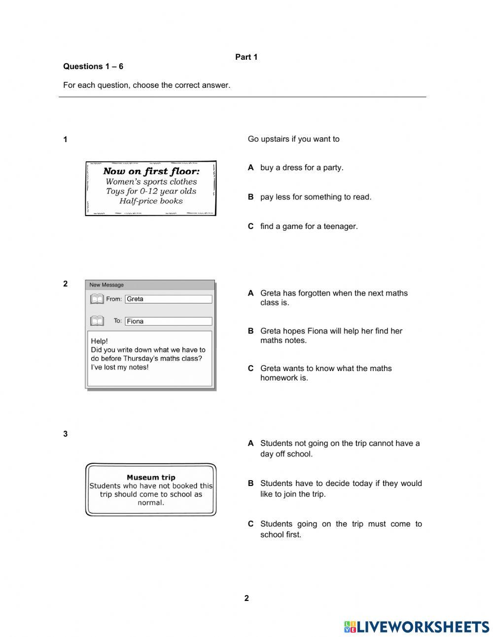 A2 Reading and Writing VL 2