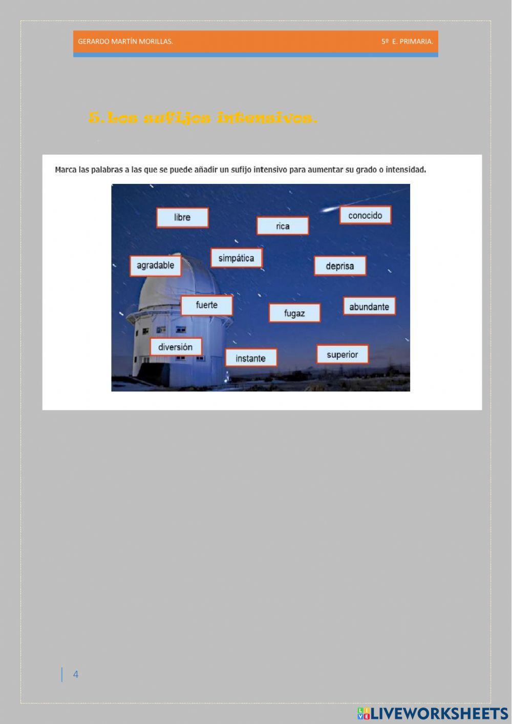 Taller de vocabulario. Ficha 9.