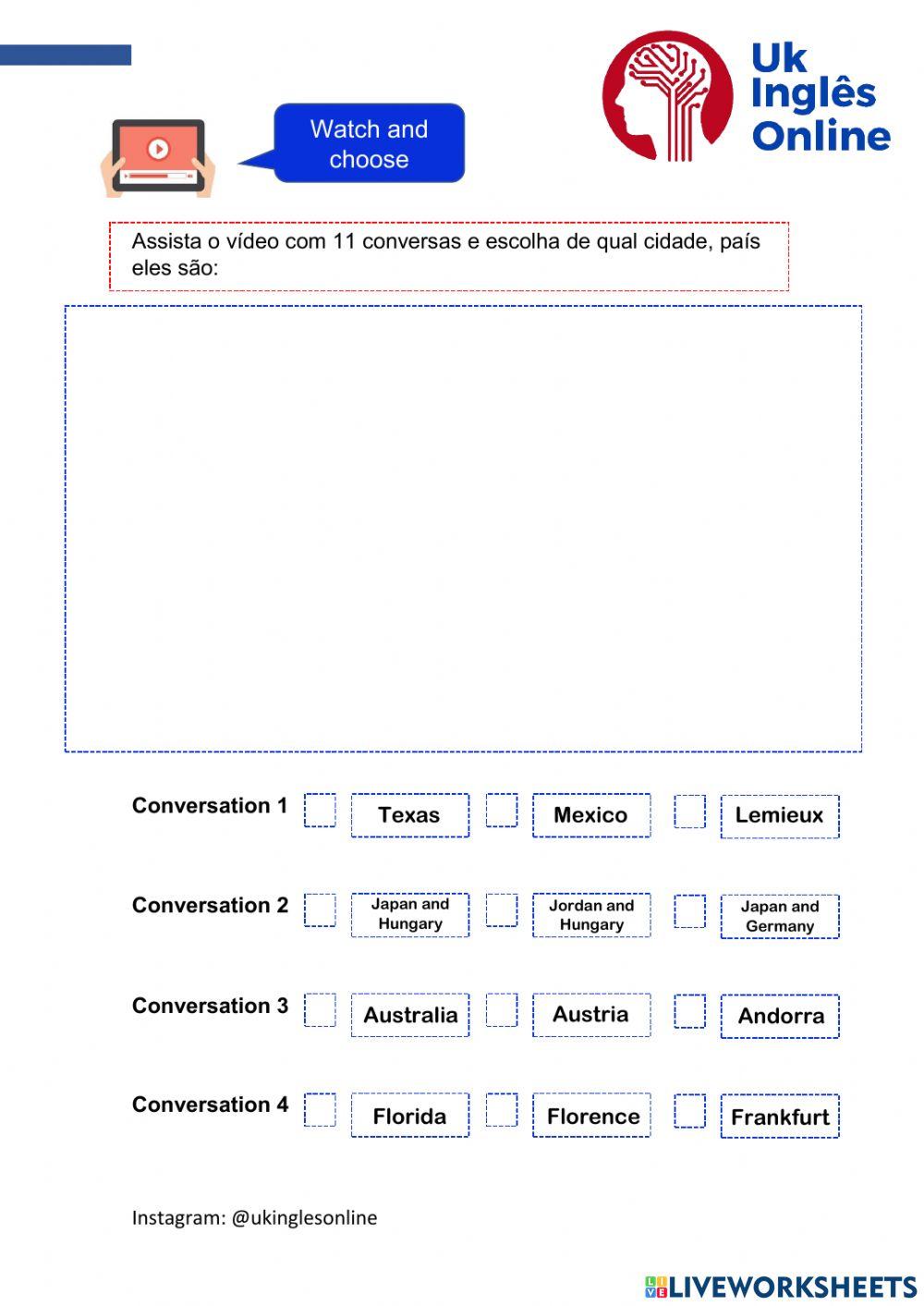YW-Be-Where are you from - watch and choose