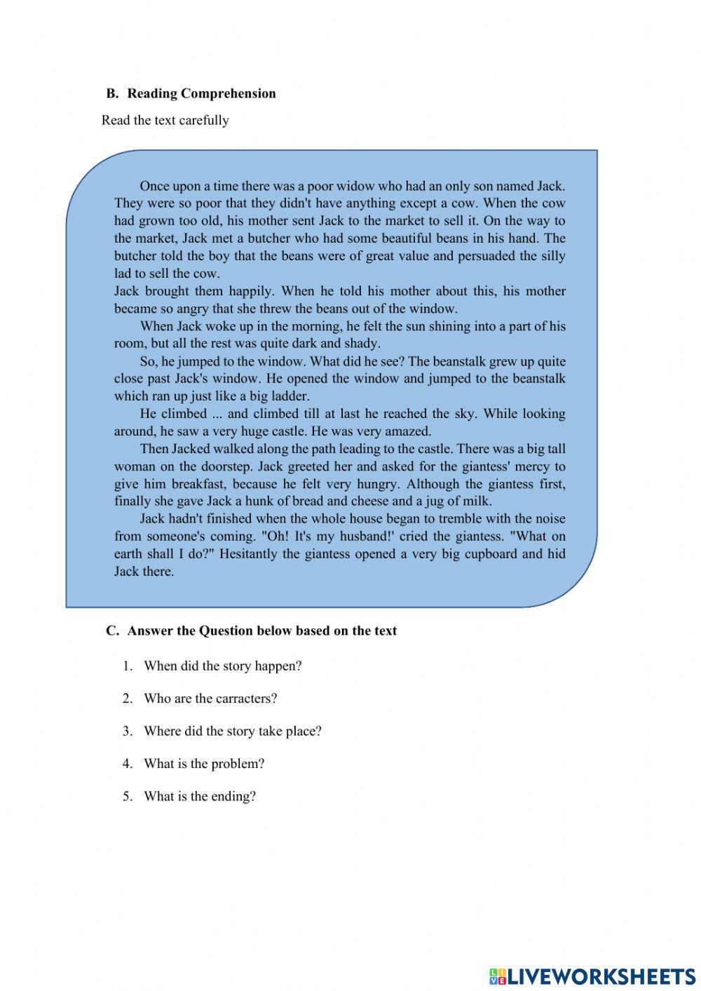 Contoh Soal Narrative Text Kelas 12