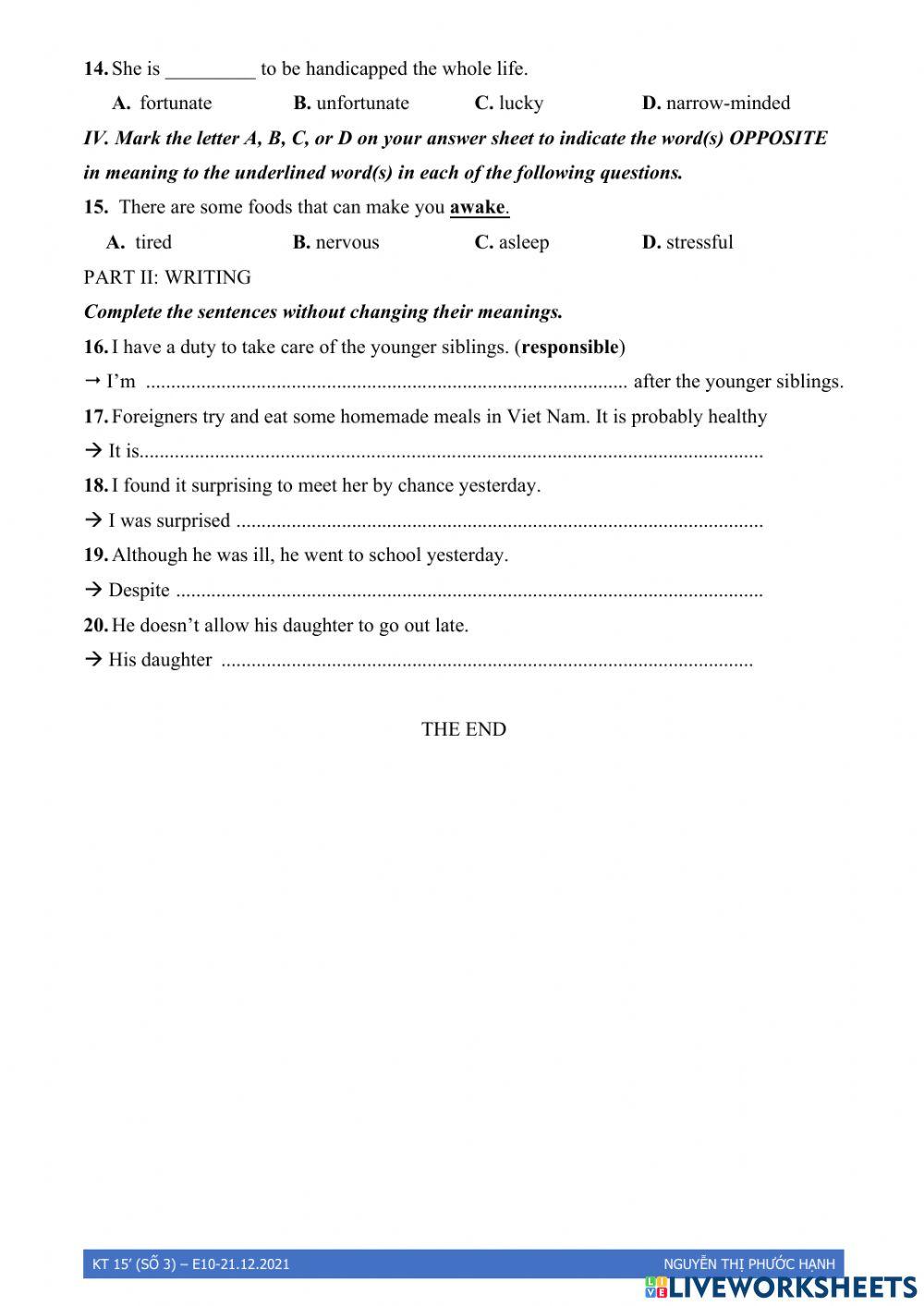 Kt15(số 3, 4)-đề b-english 10-hki-nh 21-22
