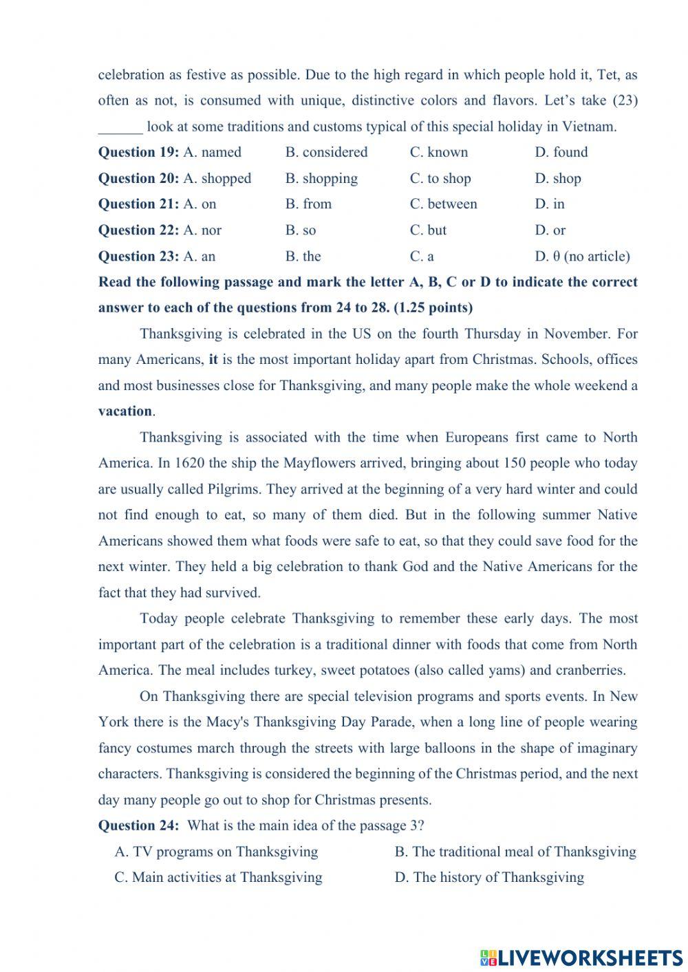 Ôn tập học kì I khối 11: Tổng hợp