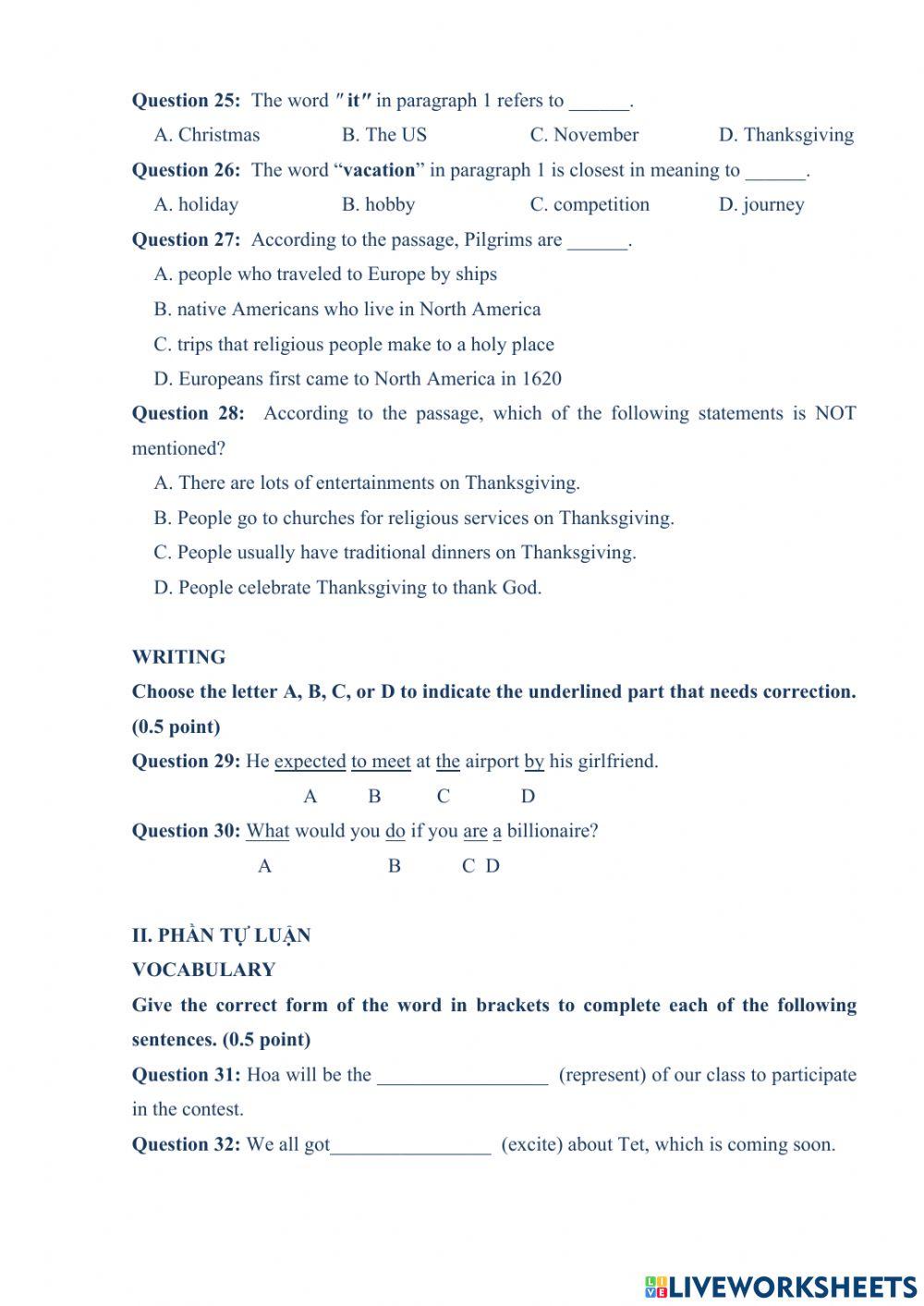 Ôn tập học kì I khối 11: Tổng hợp