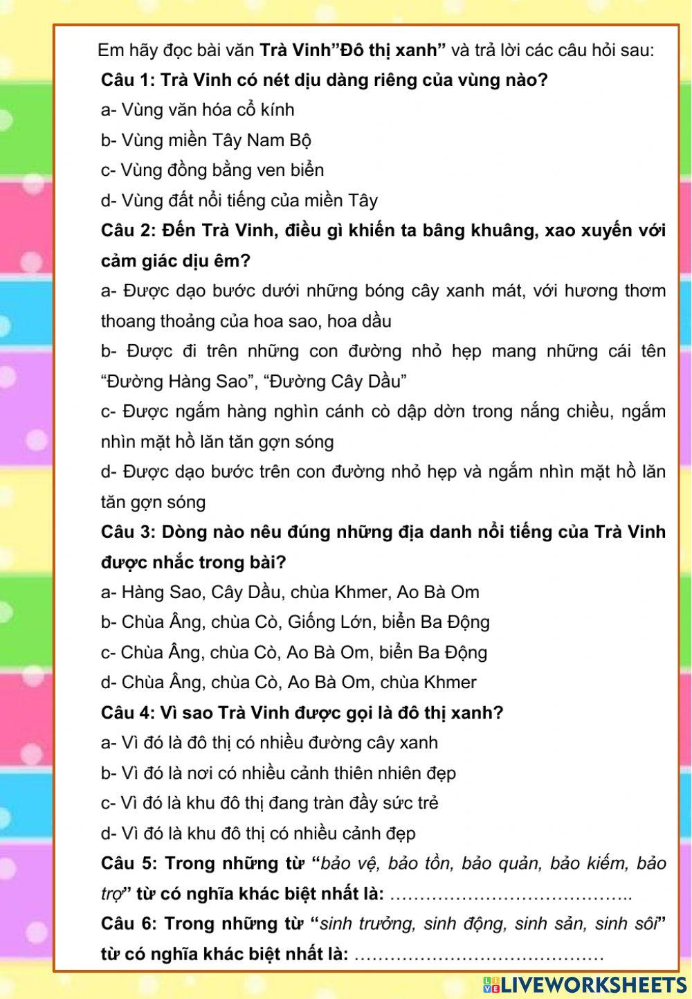 Ôn tập tiếng việt cuối kì 1