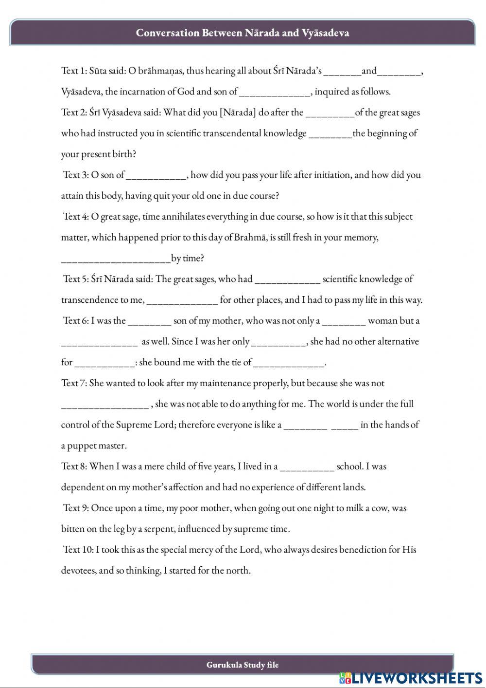 Conversation of Narada and Vyasadeva