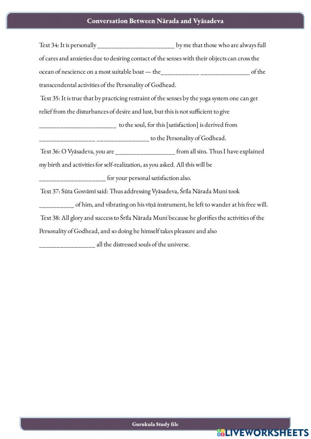 Conversation of Narada and Vyasadeva