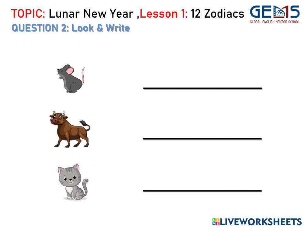 Lunar new year - 12 zodiacs p1