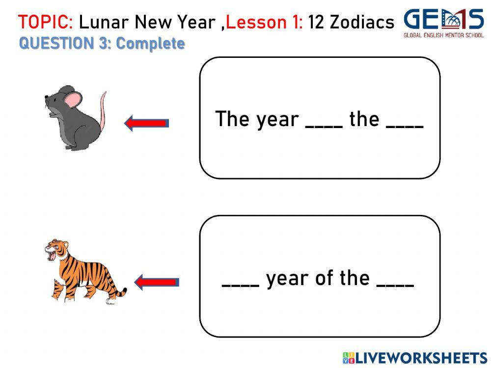 Lunar new year - 12 zodiacs p1