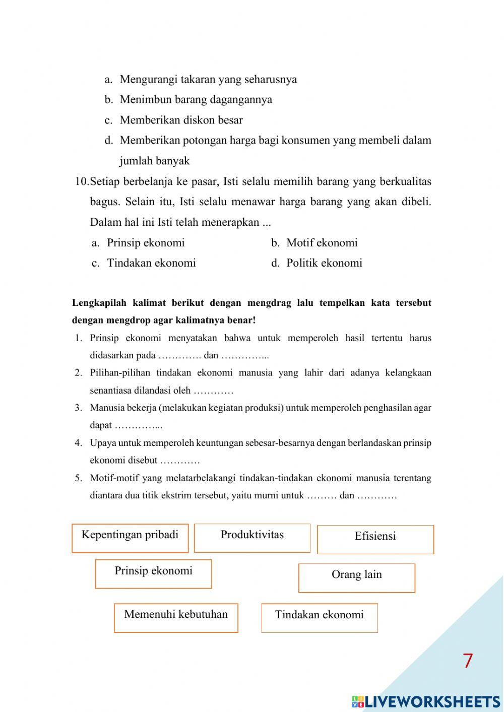 E-LKPD Konsep Dasar Ilmu Ekonomi