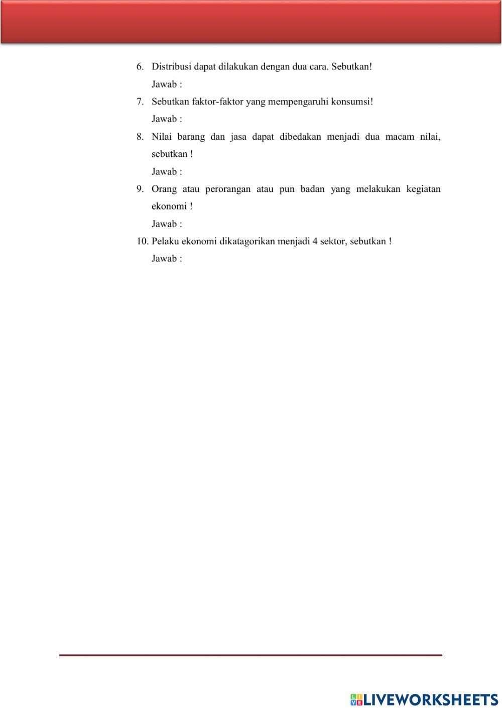 E-LKPD Materi Pelaku Ekonomi Dalam Kegiatan Ekonomi