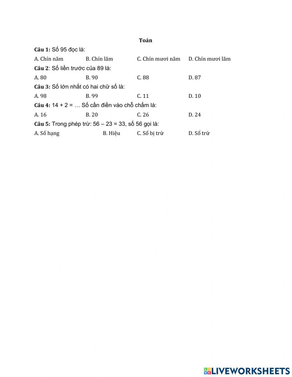 Các số trong phạm vi 1000