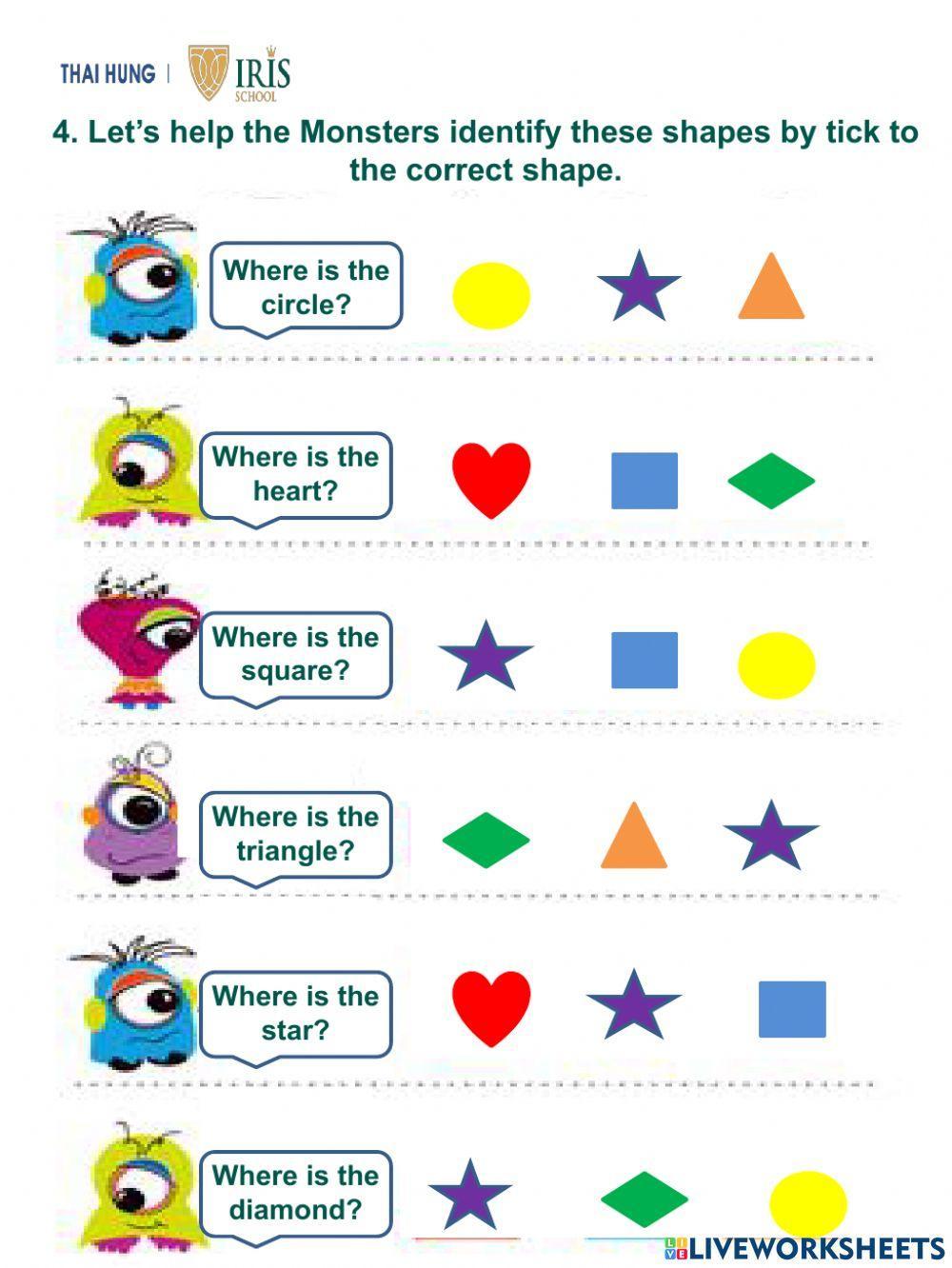 Worksheet about Shapes for Kids