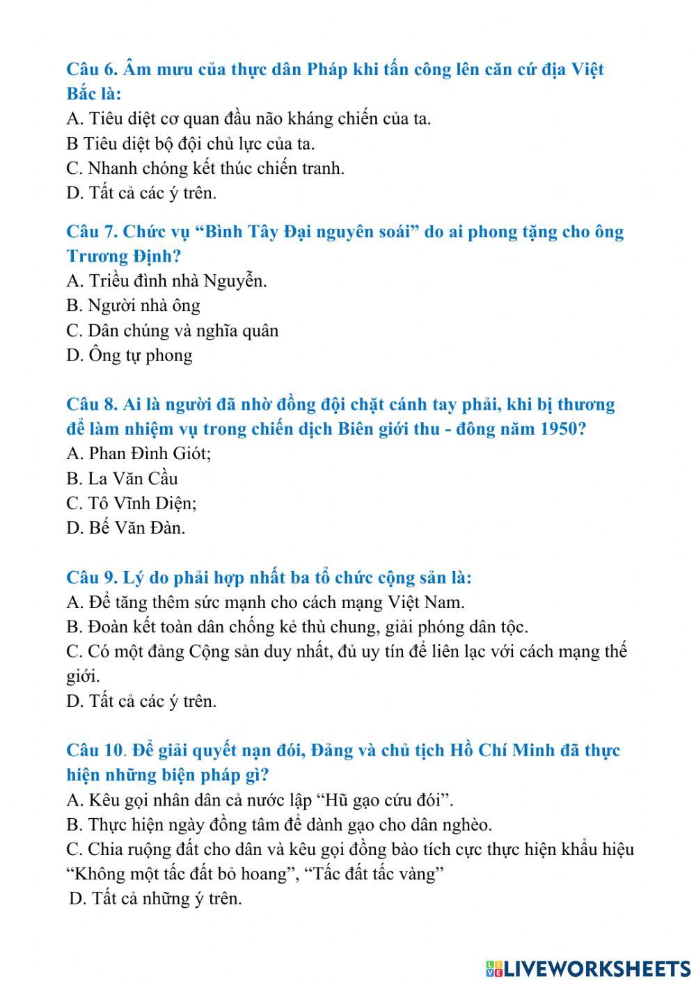 Đề cương ôn tập môn lịch sử - địa lí ck1