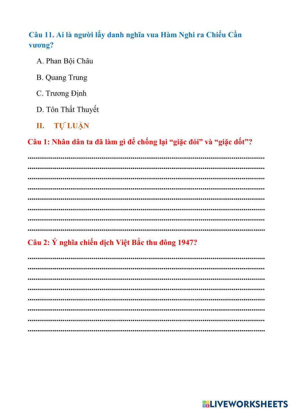 Đề cương ôn tập môn lịch sử - địa lí ck1