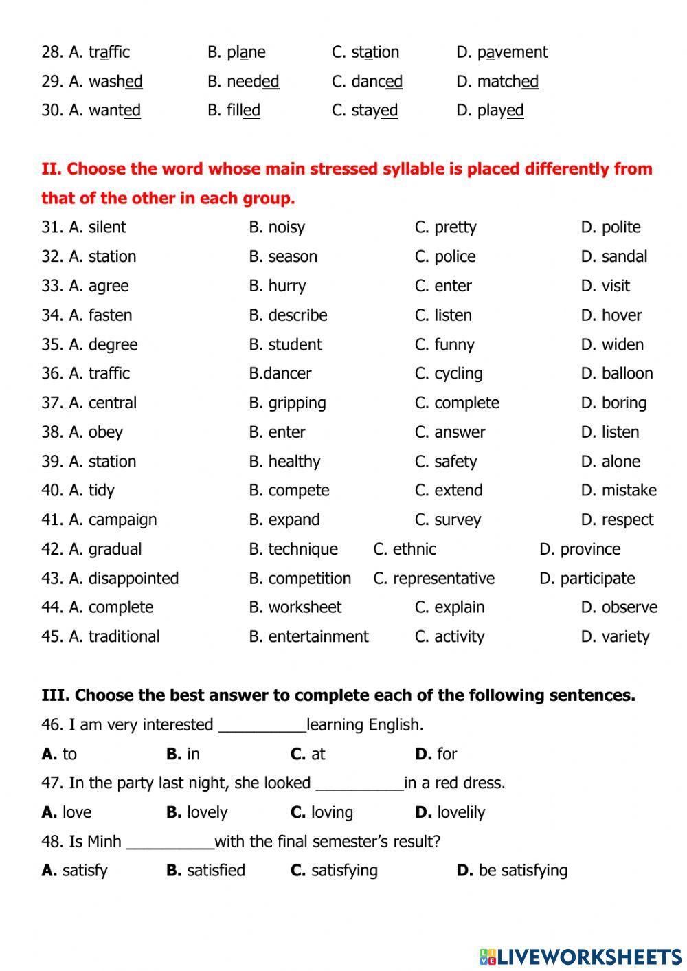 Grade 7 - Unit 8 - part A-B