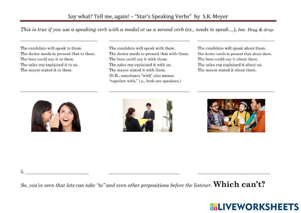 SMT-Speaking verbs-prepositions or not