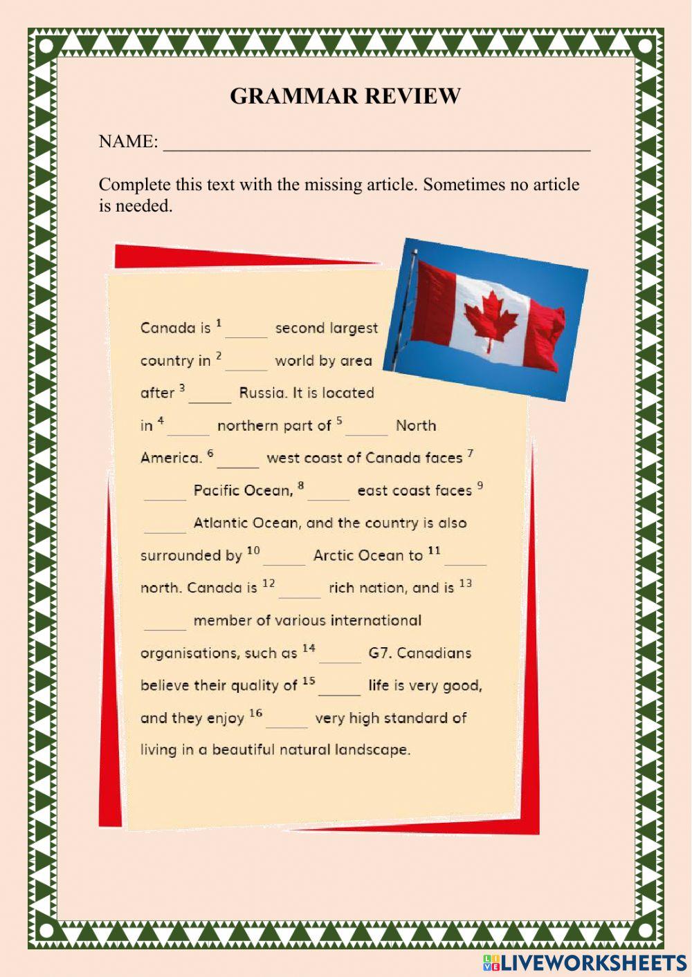 The, A, An, No article