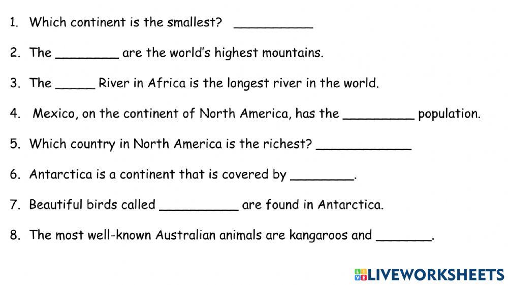 Seven Continents of the World 