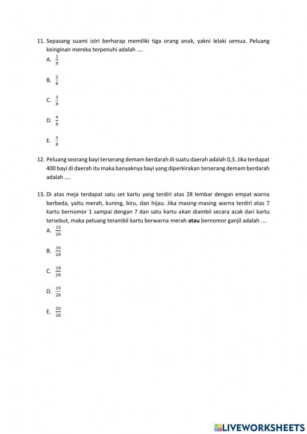 KISI-KISI PAS Matematika