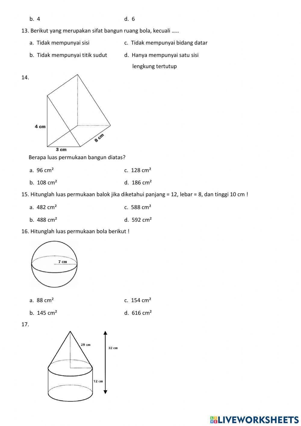 Latihan soal pas matematika kelas vi