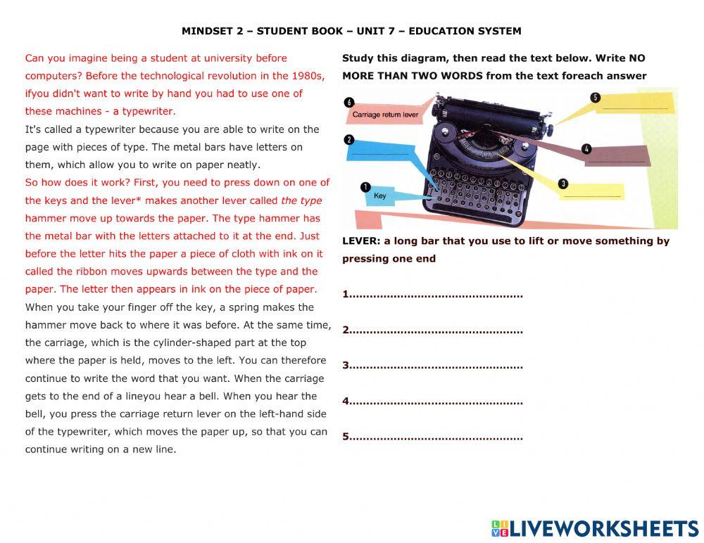 Mindset 2 – student book – unit 7 – education system