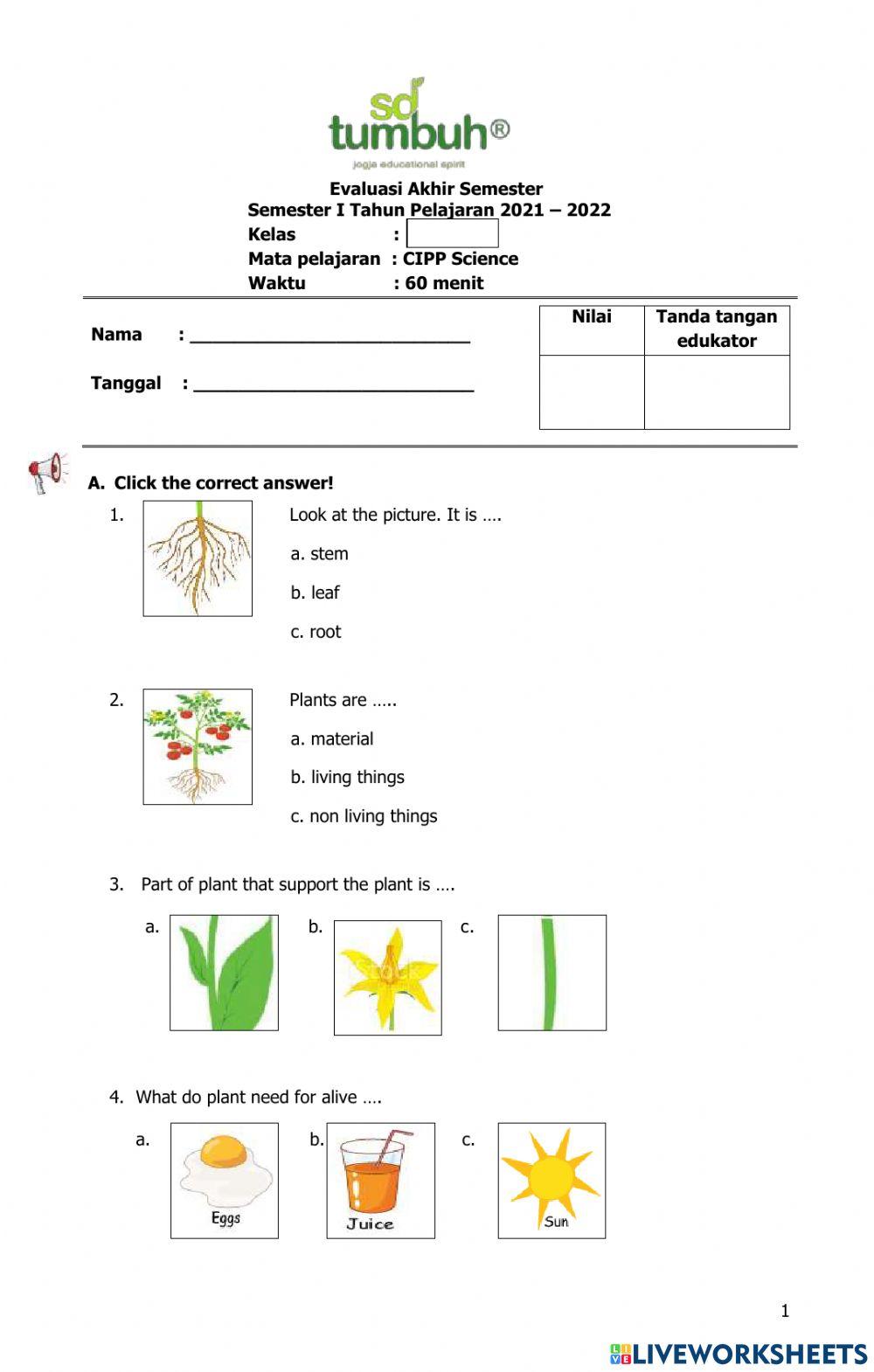 EAS-LA-CIPP Science-1-21.22-Pilihan Jawaban