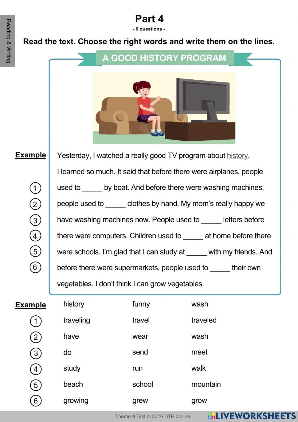 Smart Start 5 - Quiz - Theme 9 (Reading and Writing)
