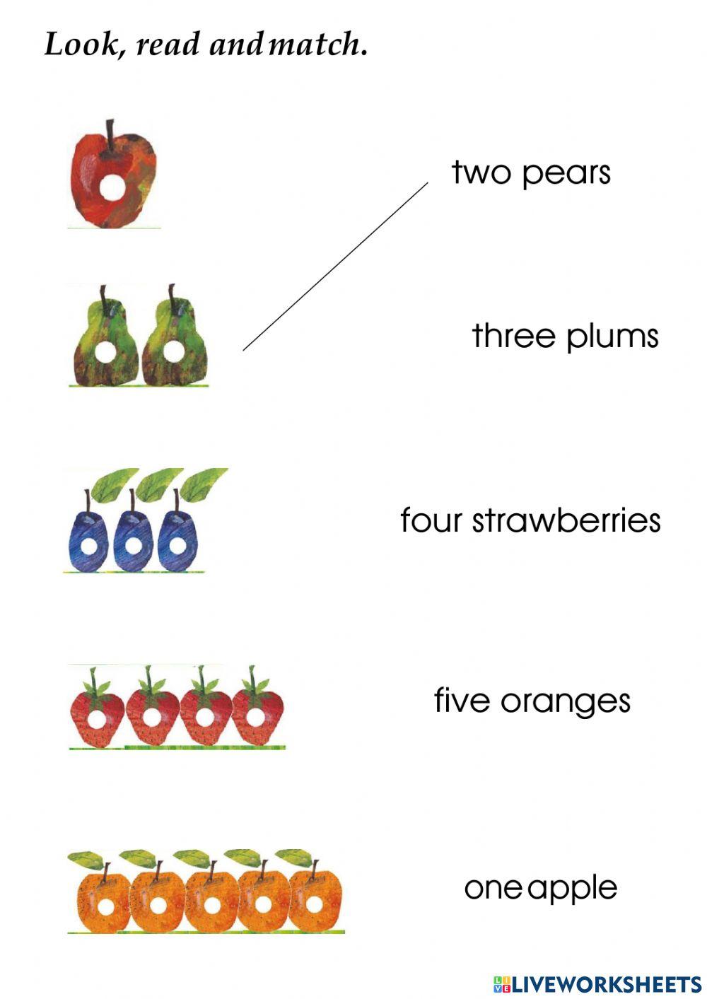 The very hungry caterpillar count and match