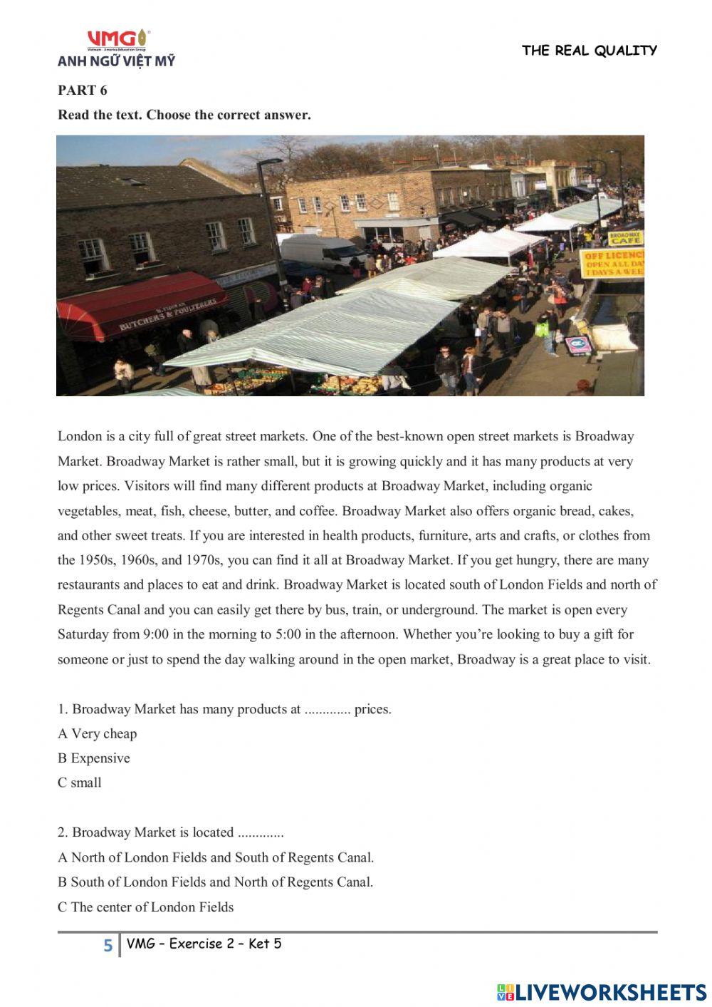 Online practice 2 - Ket 5