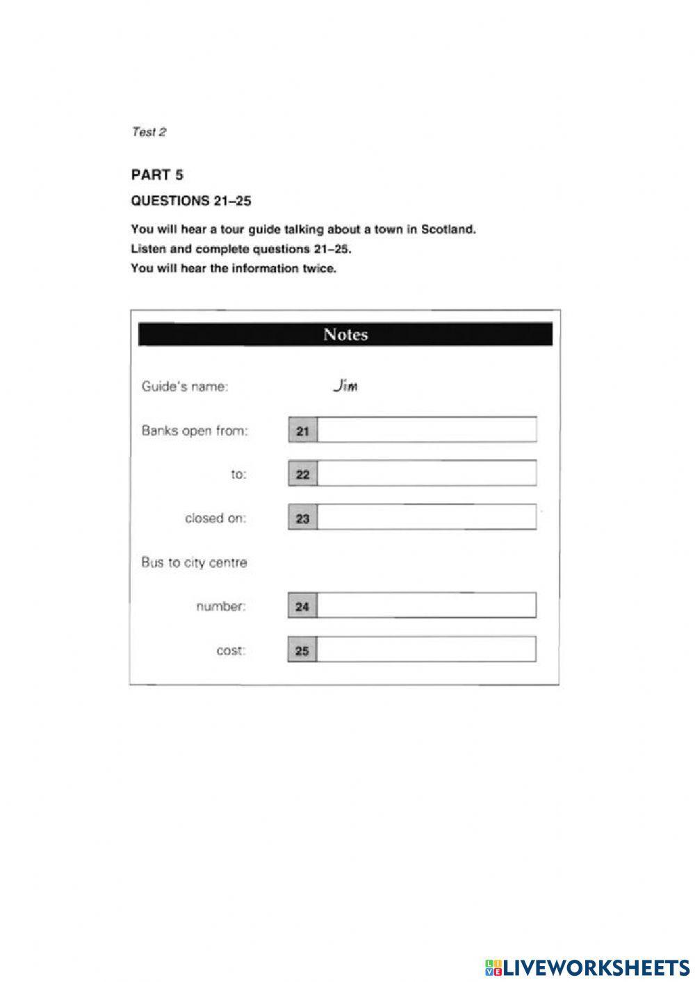 Key English Listening Test 2 Cup 1