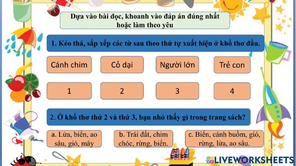 Bài tập Tiếng Việt tuần 13