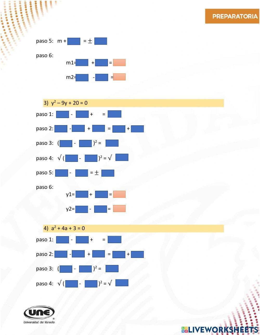 Ecuaciones Cuadráticas