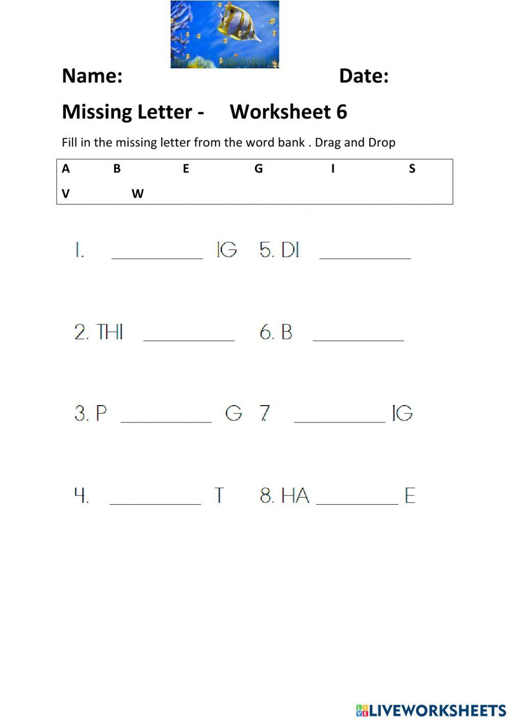 -issing Letters Worksheet 6