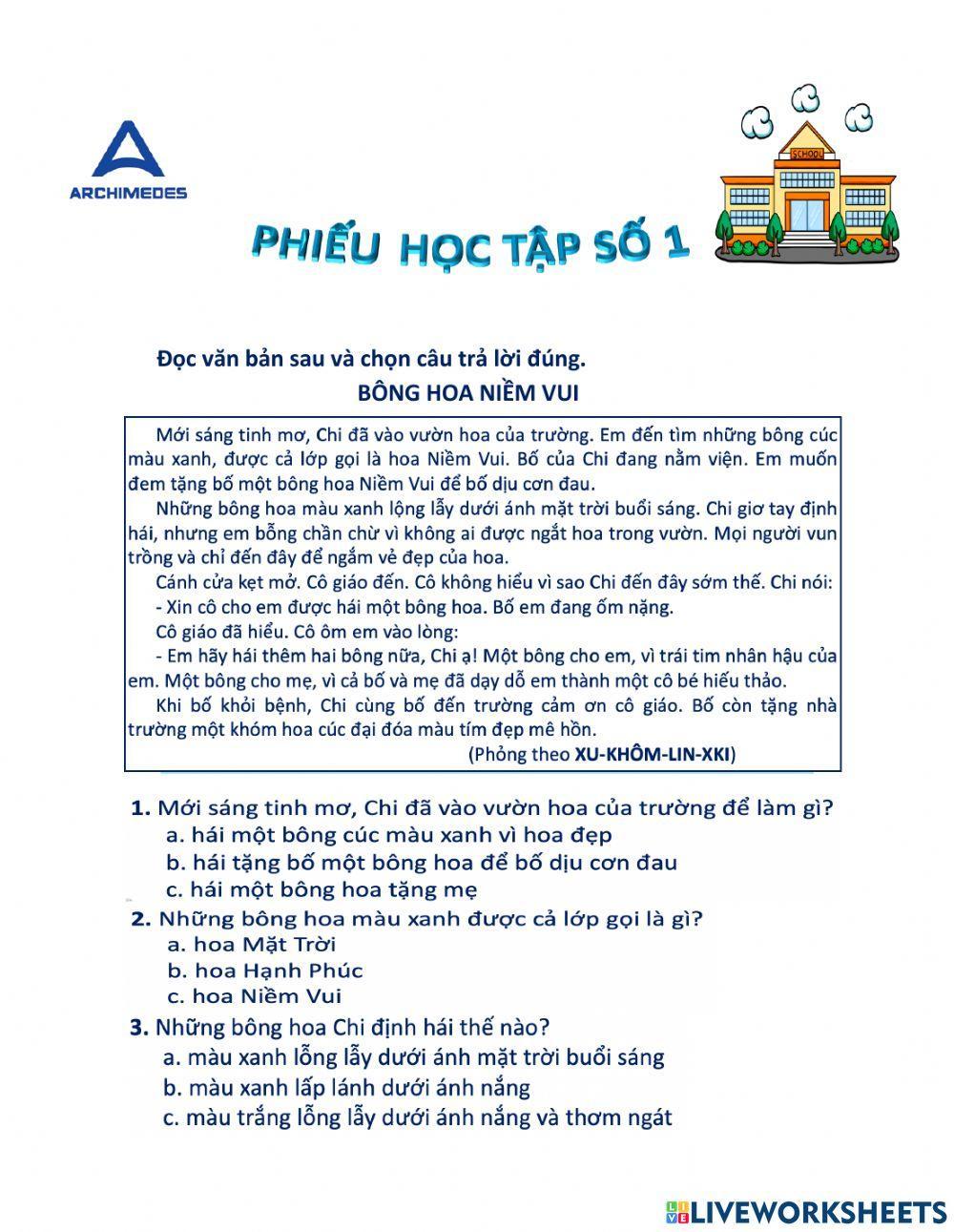 Phiếu học tập TVNC buổi 4